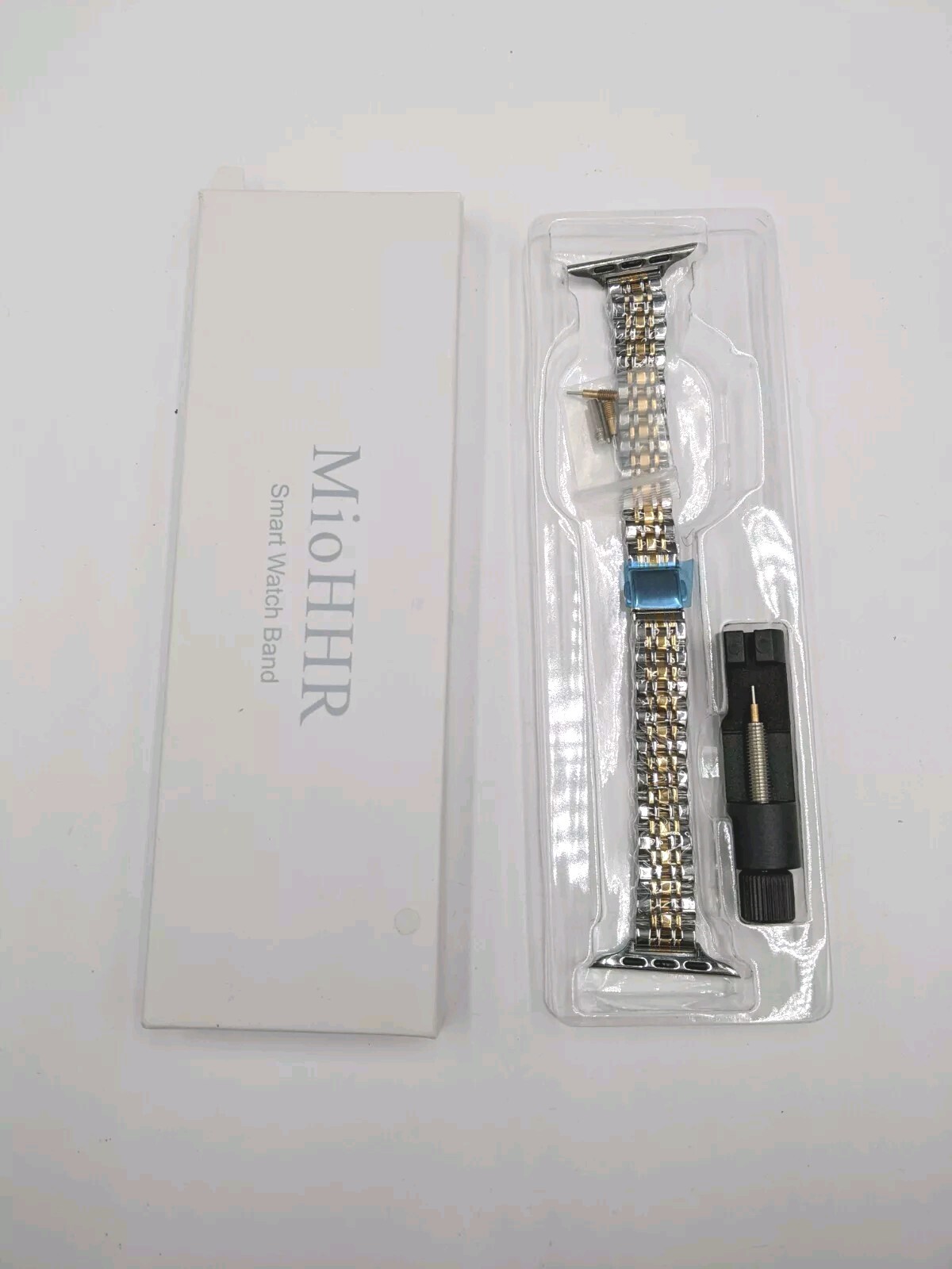 MioHHR Stainless Steel Watch For Apple Watch Goldtone Silvertone 40mm 42mm 44mm