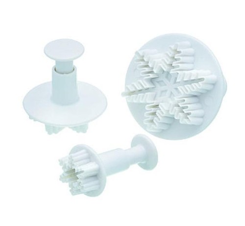 Snowflake Plunger Cutter Set Of 3 - Picture 2 of 3