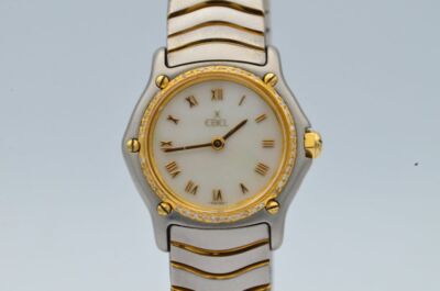 EBEL SPORT CLASSIQUE DAMEN UHR 23MM STAHL/GOLD 1057901 VINTAGE BRILLIANTEN 10