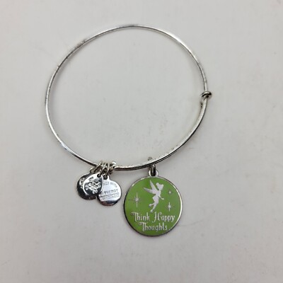 disney alex and ani gold and green tinker bell think happy thoughts bracelet