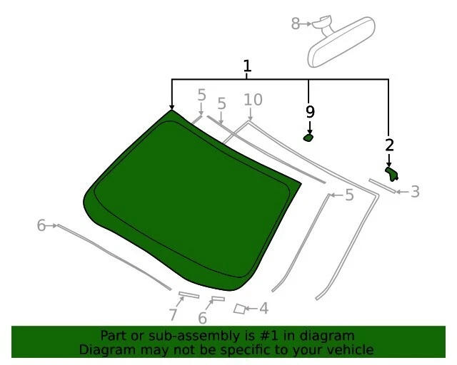 NUEVO OEM Parabrisas Vidrio con Calor 65009SJ190 para Subaru Forester 2019-2021 Foto 3 de 4