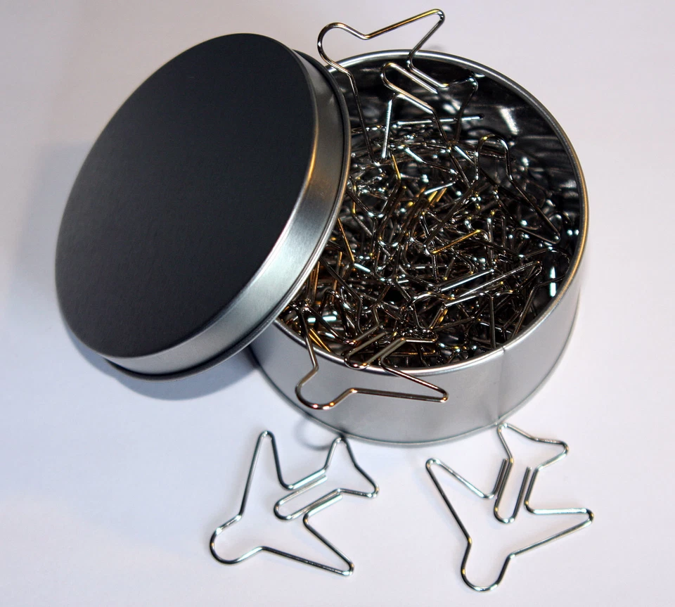 Flugzeug Büroklammer - als Flugzeug geformt 40 Stück Metall Büroklammern Klammer