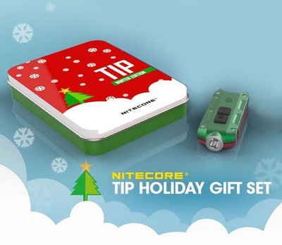 Holiday Gift Set: Nitecore Tip Winter Edition Rechargeable Key Light-Red/Green