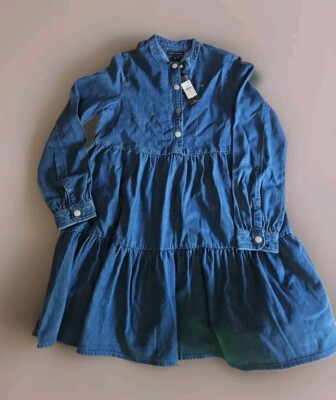 NWT Girls Tommy Hilfiger Tiered Denim Dress Size L(14)