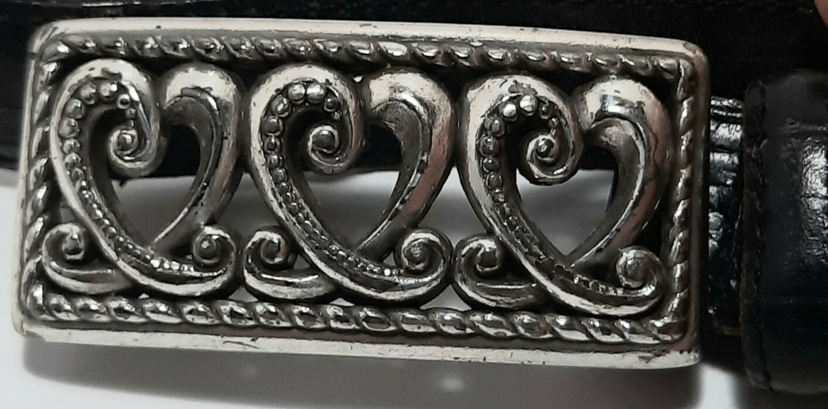 Brighton ClassicsLeather Belt M 30 Heart Buckle Alligator  display picture 3