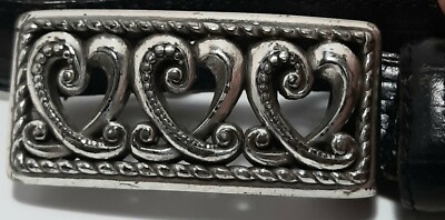 Brighton ClassicsLeather Belt M 30 Heart Buckle Alligator  display picture 3