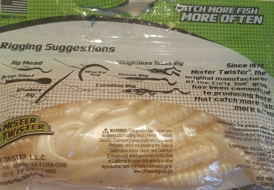 Mister Twister #4TSF20-1P 4" Twister Cola Blanco Perla-1 paquete de 20 piezas-NUEVO-ENVÍO 24 HORAS Foto 3 de 4