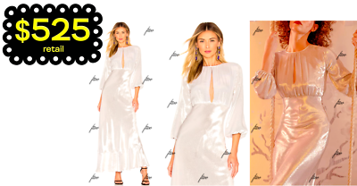 cynthia rowley talia silk dress Cynthia Rowley Talia Printed Flutter-Sleeve Silk Maxi Dress