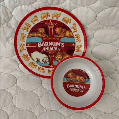 Barnums Animal Cracker VTG Plate Bowl Tableware 2001 Y2K Kids Food Service Set