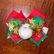 Santa Christmas Bow Hair Clip