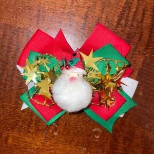 Santa Christmas Bow Hair Clip