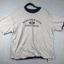 Vintage Hard Rock Cafe Myrtle Beach T-Shirt Men’s XL Gray Blue Ringer