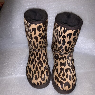 Womens Boots Ugg Boots Animal Print Women's Fluff Mini Quilted
