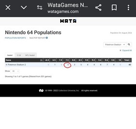 POKEMON STADIUM 2 Nintendo 64 N64 WATA 7.5 A+ Factory Sealed Not CGC VGA LOW POP