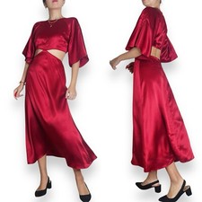 Reformation Noemi Cutout Silk Midi Dress In Crimson Red Size 2