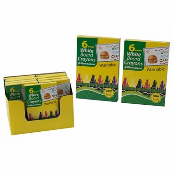 Jumbo Crayons 6 Pack Washable - Non Toxic Kids
