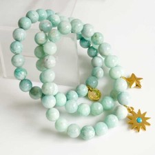 New 3pcs Talbots Amazonite Stackable Stretch Bracelet Healing Meditation Jewelry
