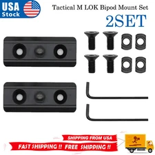 2sets Tactical M-LOK MLOK Bipod Mount Rail Adapter for Adaptor&Sling Swivel Stud