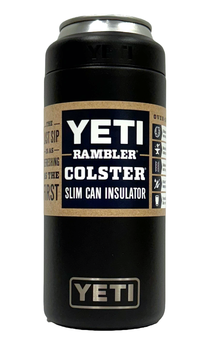 YETI Rambler Colster 12 oz Slim Can Cooler Insulator - Black 100