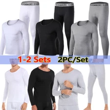 Mens Thermal Long Johns Top Bottom Underwear Trouser Winter Warm Set Full Sleeve