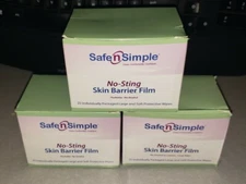 LOT 3 BOXES 75 TOTAL SAFE N SIMPLE SNS00807 NO STING SKIN BARRIER FILM EXP 5/25