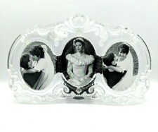 Mikasa 13 1/4" Triple Oval Crystal Photo Frame Princess Wedding Made In Germany