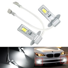 H3 3570 8 SMD CSP LED Bulbs Hi/Low Beam Fog Side Daytime Running Light DRL White