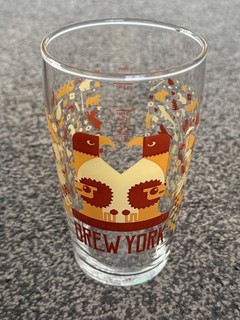 BREW YORK PATTERNED PINT BEER GLASS