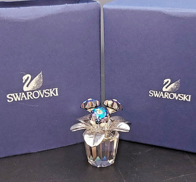 SWAROVSKI KRISTALL MEMORIES - PRIMULA RHODIUM BLAU (2005 - 2008) - 718985 - NEUWERTIG