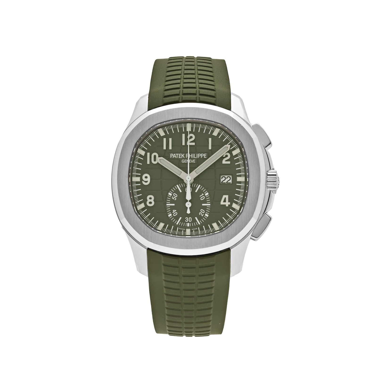 Patek Philippe Aquanaut 5968G-010 Chronograph White Gold Khaki Green Dial 2021 Model
