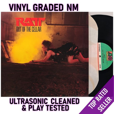 #ad Ratt Out of the Cellar LP Atlantic 1984 Near Mint NM Vinyl SRC First Press Glam $25.00