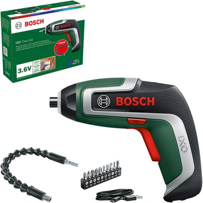 Bosch Heimwerken & Garten Akkuschrauber IXO 7 Flexi-Set 3,6Volt, Schrauber, grün