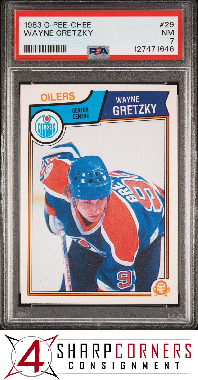 1983 O-PEE-CHEE #29 WAYNE GRETZKY OILERS HOF PSA 7