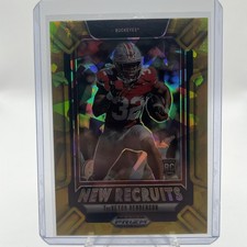2025 Panini Prizm Draft Picks - New Recruits TreVeyon Henderson #1 RC Gold Ice
