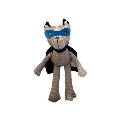 PillowFort Plush Cat Caper Superhero Stuff Mask Black Cape Decorative Pillow 24''