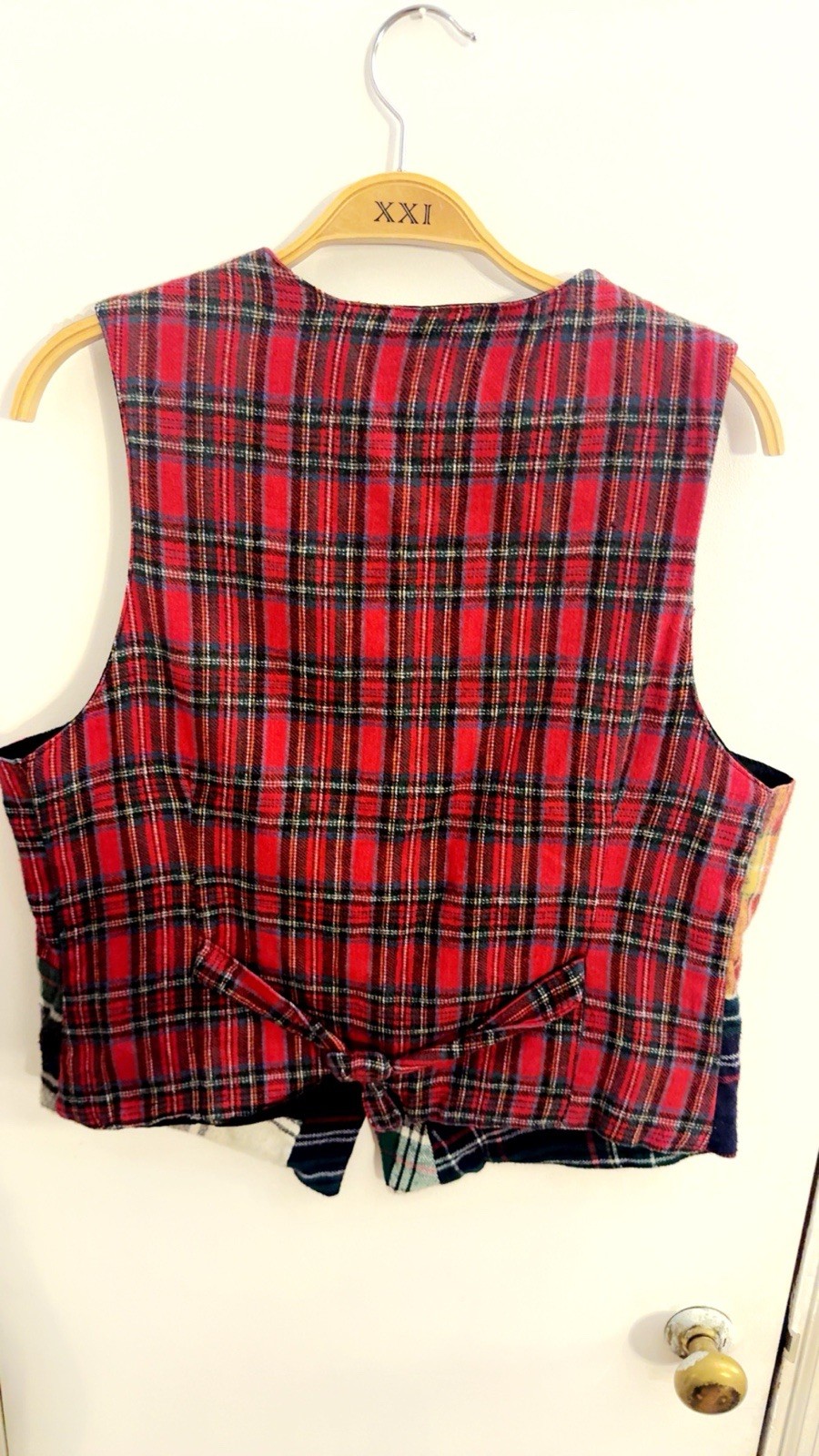 Unique vintage patchwork vest with button-up W/ p… - image 6