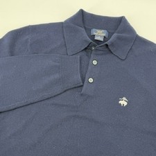 Brooks Brothers 346 Mens S Navy Merino Wool Long Sleeve Polo Shirt Sheep logo