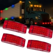 4Pcs 5.8" 21LED Side Marker Clearance Trailer Lights, 3-in-1 Front Rear Red