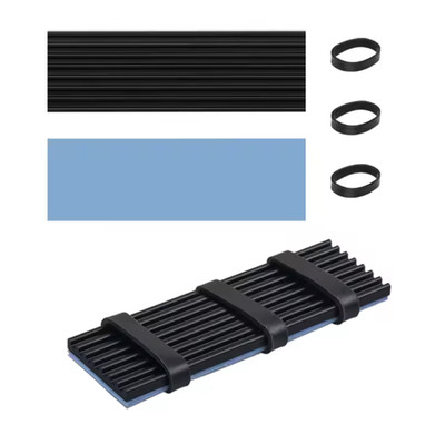 M.2 NVMe SSD Kühler 2280 schwarzer Aluminium Kühlkörper Heatsink PC PS5 im Set