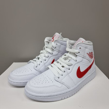 Jordan 1 Mid White University Red W for sale | eBay