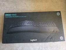 New OPEN BOX Logitech ERGO K860 Wireless Ergonomic Keyboard Wrist Rest Black