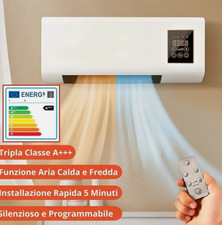 Stufa Elettrica Parete Basso Consumo CALDO FREDDO Termoventilatore Salvaspazio