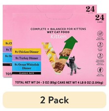 2 pack Variety Pack Classic Pate Wet Kitten Food, Grain-Free, 3 oz Cans