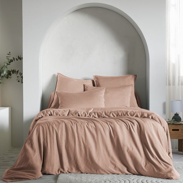 Housse de couette 220x240 lyocell blush pour créer une chambre cocooning en automne