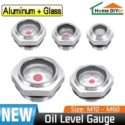 Air Compressor Oil Sight Glass M10 - M60 Aluminum Alloy Oil Level Gauge