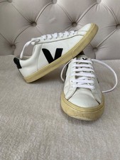 Veja Esplar  trainers Womens  White Navy Leather Casual Shoes Sneakers Uk 5