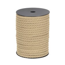 Cotton Rope 3 Strand Twisted Braided Rope Light brown 8mm Dia