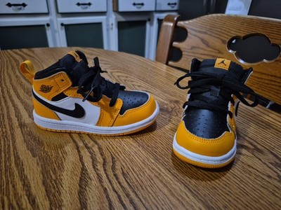 Jordan 1 Mid (TD) Size 8C Taxi/Black-White 640735-701 Nice Near Mint   