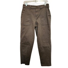 A New Day Khaki Green Relaxed Slim High Rise Trouser Casual Ankle Pants Size 6