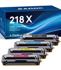 218X Toner Cartridges 4 Pack High Yield No Chip Replacement for HP 218X